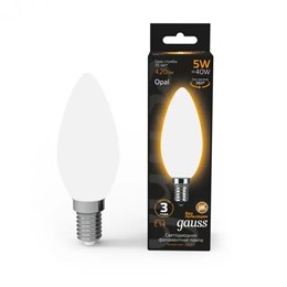 Лампа светодиодная филаментная свеча матовая E14 5W 2700К 1/10/50 Gauss Filament 103201105-01303