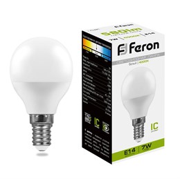 Лампа светодиодная Feron LB-95 Шарик E14 7W 175-265V 4000K 25479