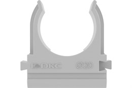 Держатель-клипса для труб и гофры с защелкой 20 мм серый DKC