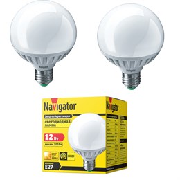 Светодиодная лампа шар 2шт Navigator 94 147 NLL-G95-12-230-2.7K-E27
