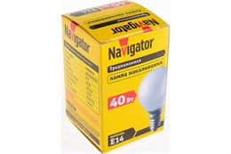 Лампа накаливания шар Е14 40Вт прозрачная Navigator 94 314 NI-C-40-230-E14-CL