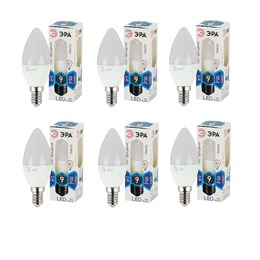 Лампочка светодиодная 6шт ЭРА STD LED B35-9W-840-E14 E14 / Е14 9Вт свеча нейтральный белый свeт