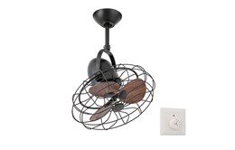 Вентилятор потолочный Faro KEIKI BROWN CEILING FAN 43см 33715oz настенный переключатель 1 цвет у лопастей с реверсом