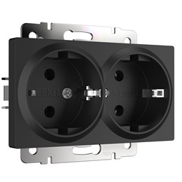 Розетка двойная с заземлением черный матовый WERKEL W1172008 werkel_a051623