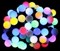 Гирлянда нить уличная светодиодная, интерьерная новогодняя шарики 750см, D18мм, RGB, мульти, разноцветный свет, IP44, на черном шнуре, эффект смены цвета, украшение на Новый Год - фото 1213427