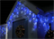 Бахрома уличная занавес световой светодиодный 500*50см 180 светодиодов, синий свет, постоянного свечения, сетевой шнур  1,5м, на белом шнуре,  IP54, соединемая, украшение на Новый Год - фото 1634398