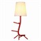 Настольная лампа креативная, дизайнерская современная, с подставкой для книг с белым абажуром, красная, Е27, для спальни/64*22см - фото 1793762