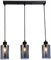Светильник подвесной на планке с 3-мя плафонами 56см лофт маленький стеклянный цилиндр Е27 10*21см дымчатый/черный длина до 1м ambrella_tr3698 - фото 1878922