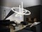 Люстра подвесная светодиодная современная с пультом диммируемая длинная 2 кольца сатурн с 3 спотами белая высота до 1,2м D60см 93Вт 3000-6400К для кухни, в зал, для гостиной, в прихожую, над столом - фото 1879069