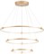 Люстра подвесная светодиодная современная 3 кольца сатурн D80см длинная до 1,3м золото, 90Вт над столом для гостиной, для кухни 3000-6400К - фото 2010695