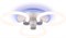 Люстра потолочная светодиодная с пультом диммируемая, D45,8см, 42Вт приложение с цветной подсветкой основания, белая с 3 белыми плафонами кольцами 3000-6400К - фото 2170033