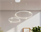 Люстра подвесная светодиодная современная 2 кольца D60см и D40см длинная до 1,3м белая, 45Вт над столом для гостиной, для кухни 3000-6400К - фото 3335651
