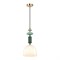 Светильник подвесной модерн с белым плафоном чаша с керамическими украшениями зеленый/золото D21см, высота до 1,98м Е14 4861/1C-svt - фото 3338082