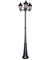 Уличный высокий наземный светильник с 3-мя плафонами 220*71,6*26см Е27 черный IP44 G4390-3 - фото 4043832