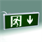 Светильник информационный аварийный, световой указатель "Выход вниз стрелка бегущий" 360X150X22мм аккумуляторный с 1 стеклом 120 мин svetlon_MBD-200N_Е42 - фото 4506997