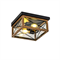 Уличный потолочный светильник фонарь на веранду 31x31x15,3см 2XЕ27 черный/дерево квадрат (цвет под дерево) rw IP44 svetlon_G3878 - фото 4882870