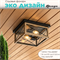 Уличный потолочный светильник фонарь на веранду 31x31x15,3см 2XЕ27 черный/дерево квадрат (цвет под дерево) rw IP44 svetlon_G3878 - фото 4883949